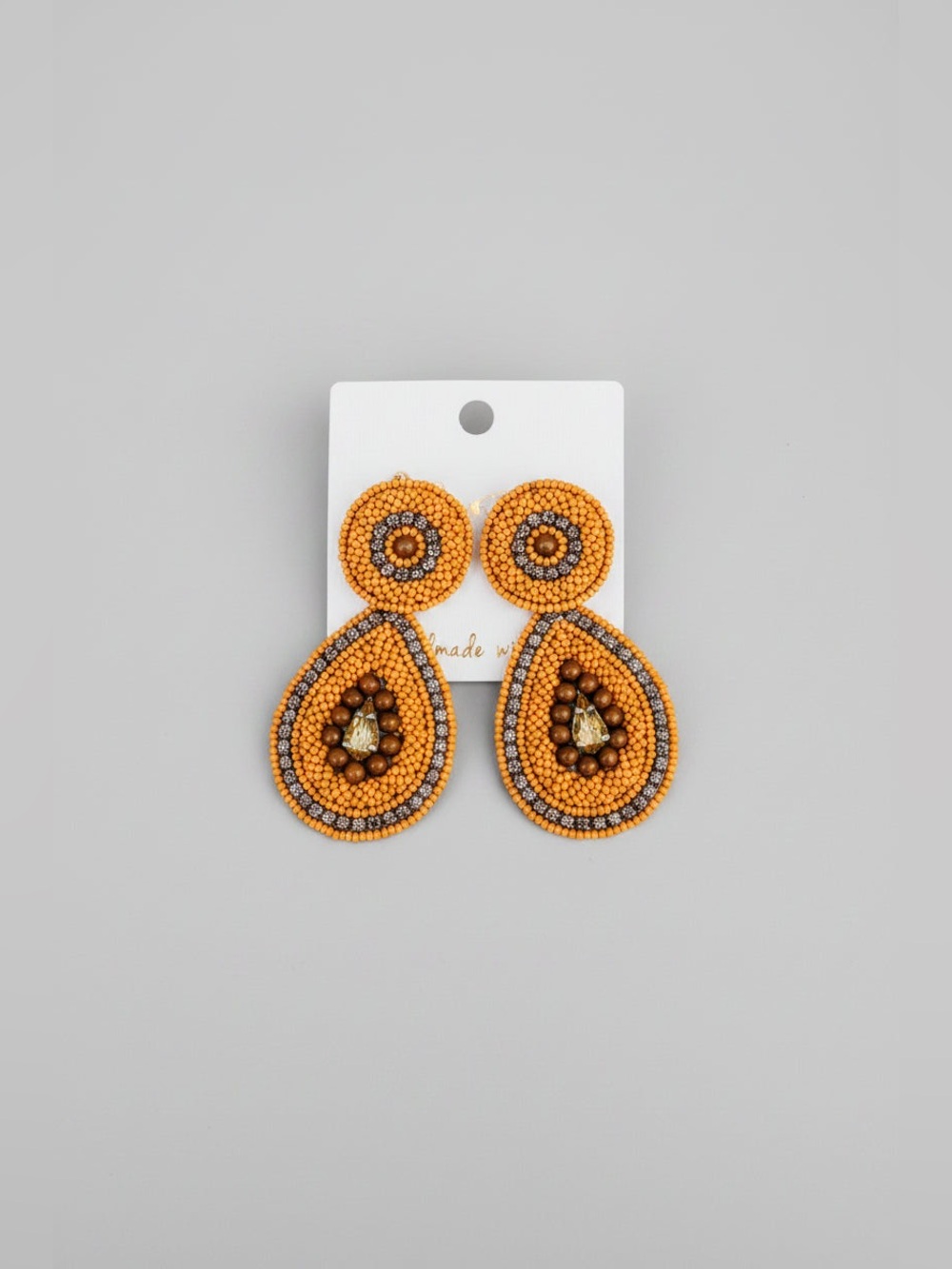 Chestnut Elegance Beaded Earrings